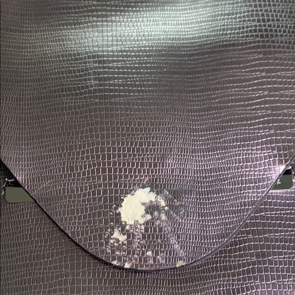 BCBGMaxazria Metallic Amethyst envelope clutch bag purple - Picture 8 of 12